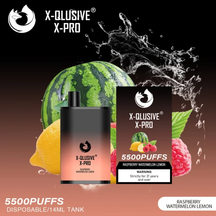 X-QLUSIVE X-PRO RASPBERRY WATERMELON LEMON – 5500 PUFFS